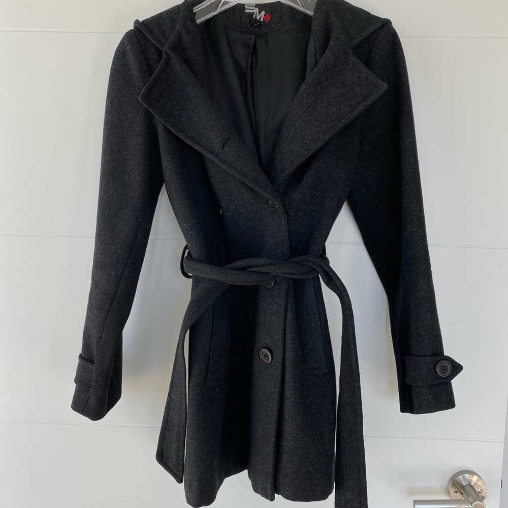 SM2 charcoal Gray Pea coat size xsmall